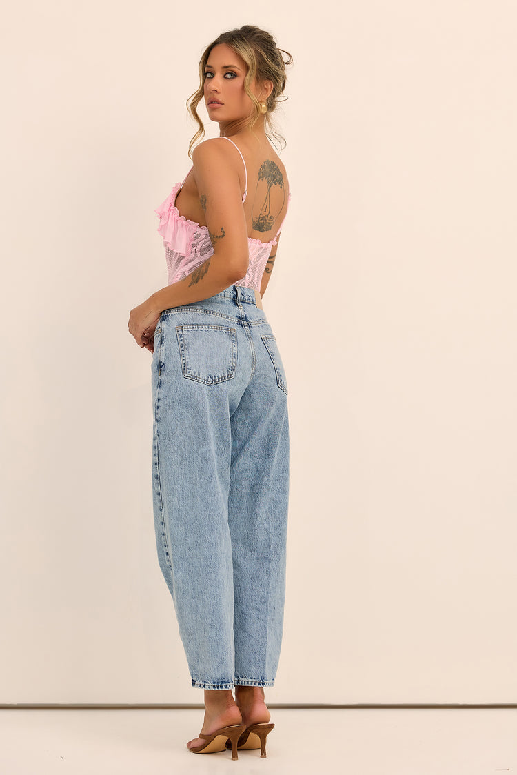 Soft Whispers Lace Bodysuit - Pink