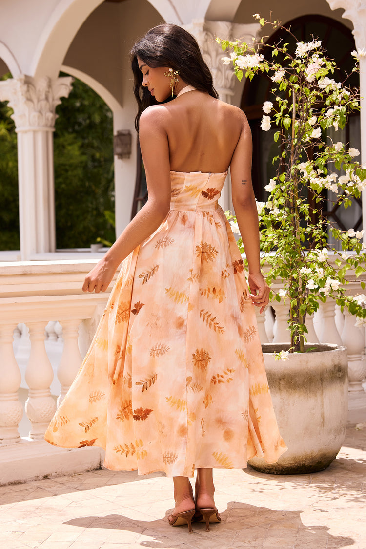 Golden Meadow Woven Midi Dress - Desert