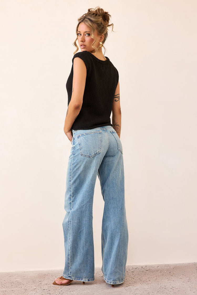 Dance In The Sun Knit Top - Black-KNITWEARS