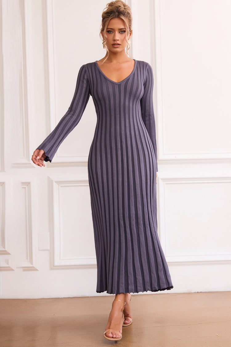 Flutter By Me Knit Maxi Dress - Blue | Sage and Paige AUS.