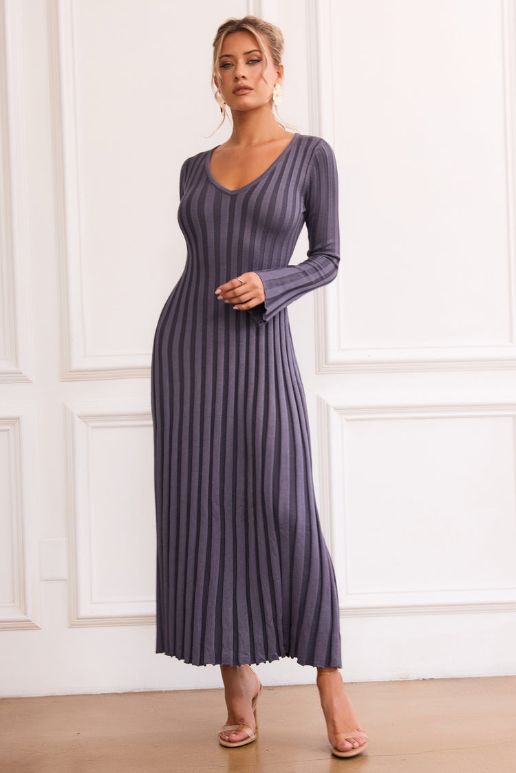 Flutter By Me Knit Maxi Dress - Blue | Sage and Paige AUS.