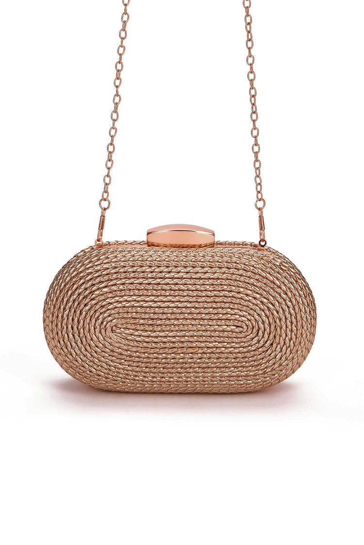 Aurora Gleam Clutch Bag - Rose Gold