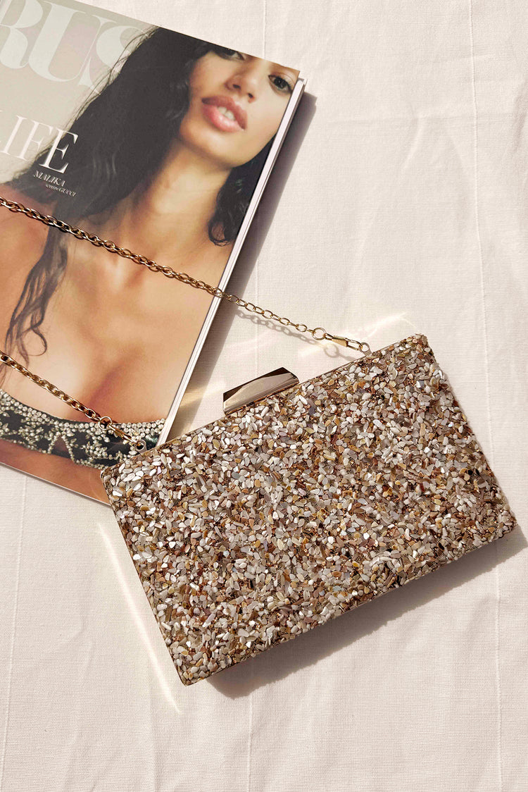 Starlit Mirage Clutch Bag - Beige