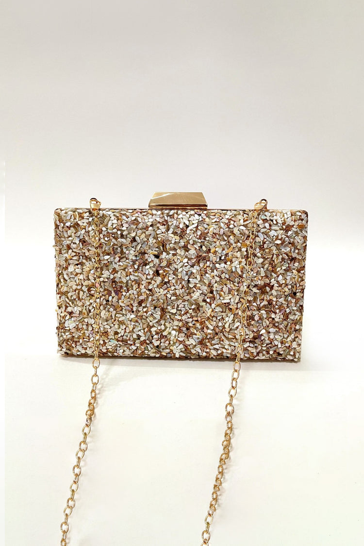 Starlit Mirage Clutch Bag - Beige