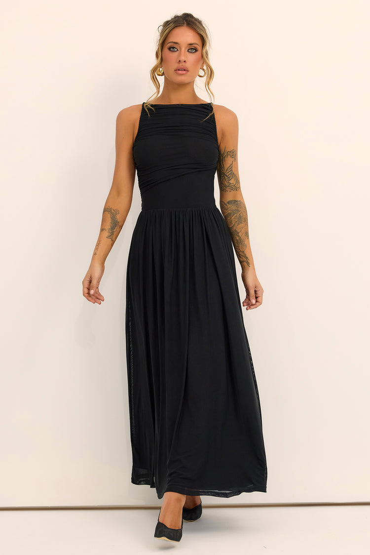 Painters Garden Maxi Dress - Black