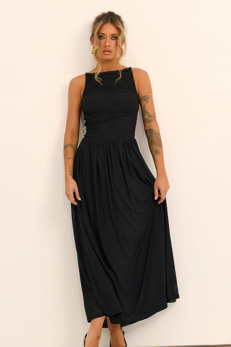 Painters Garden Maxi Dress - Black