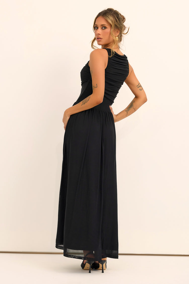 Painters Garden Maxi Dress - Black