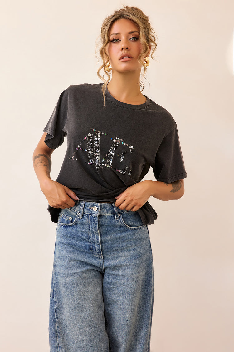 Afterlight Tee - Washed Black-TOPS