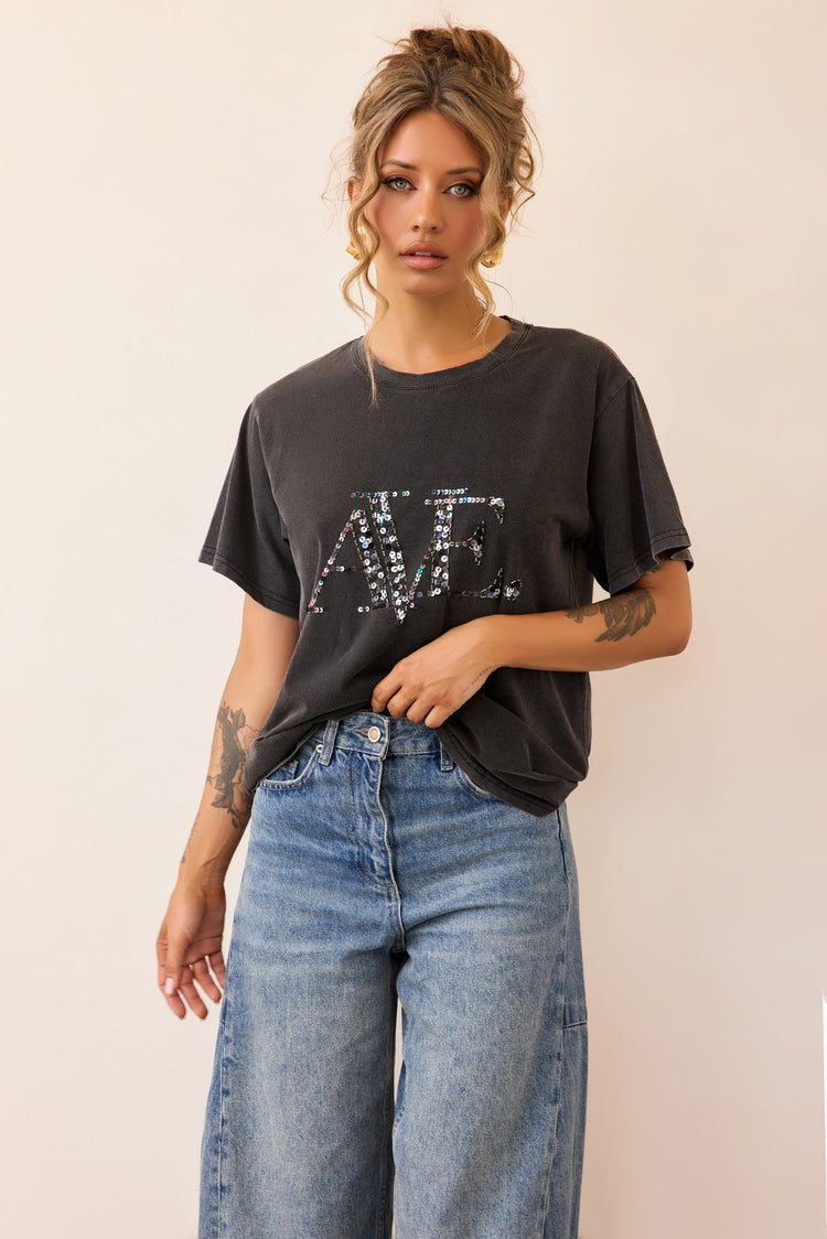 Afterlight Tee - Washed Black-TOPS