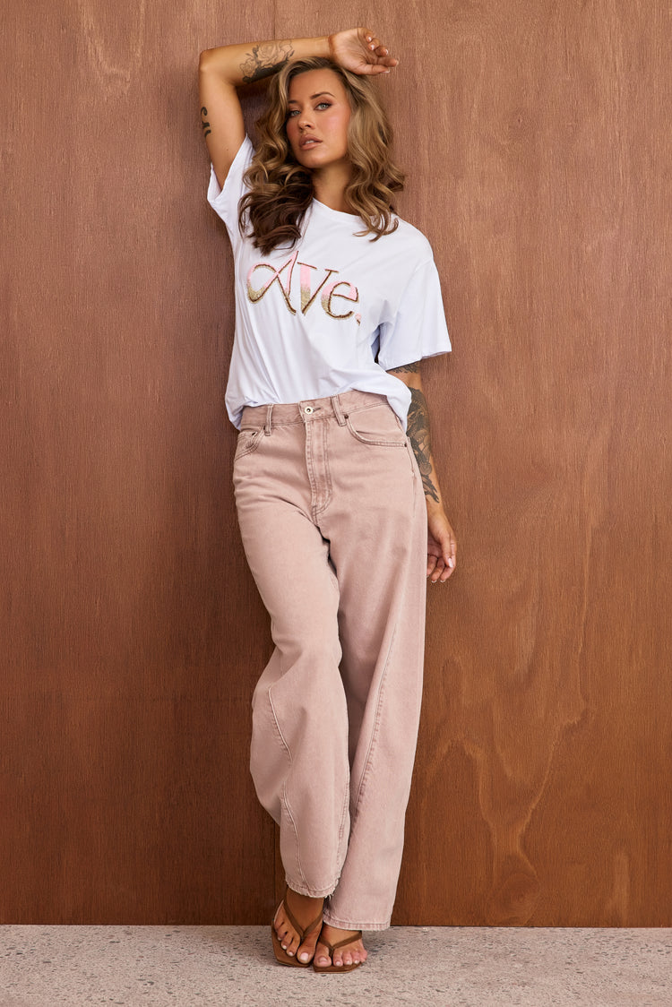 Aura Logo Tee - White-TOPS