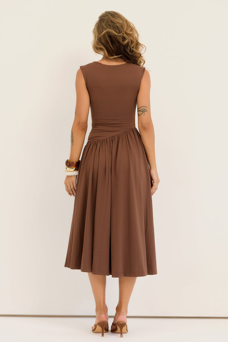 Meadowline Jersey Midi Dress - Brown