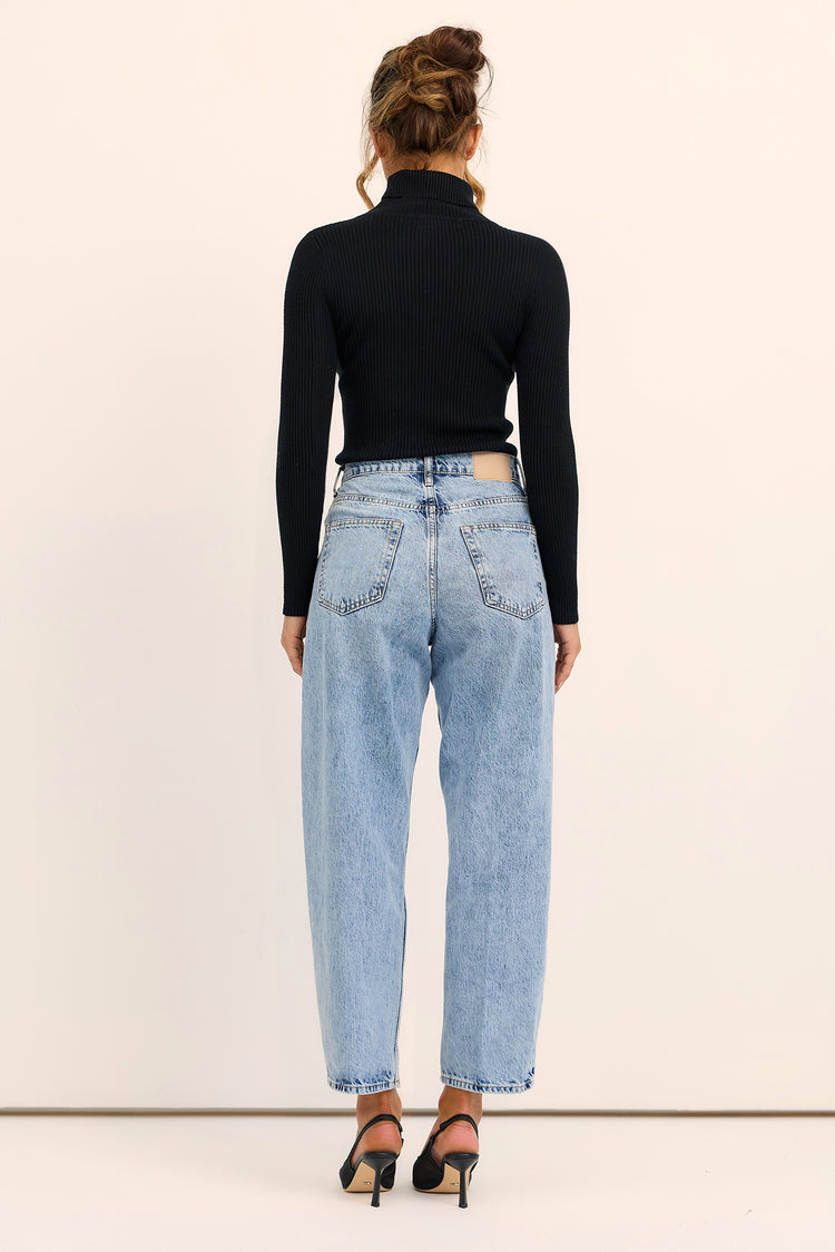 After Hours Turtleneck Knit Top - Black