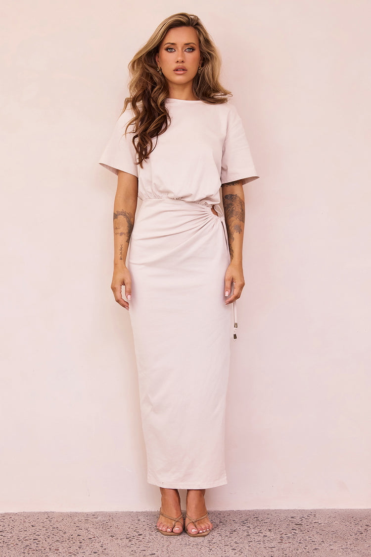 Slow Sundays Jersey Maxi Dress - Beige