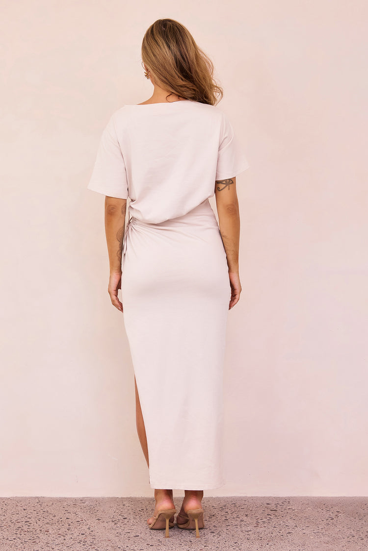 Slow Sundays Jersey Maxi Dress - Beige