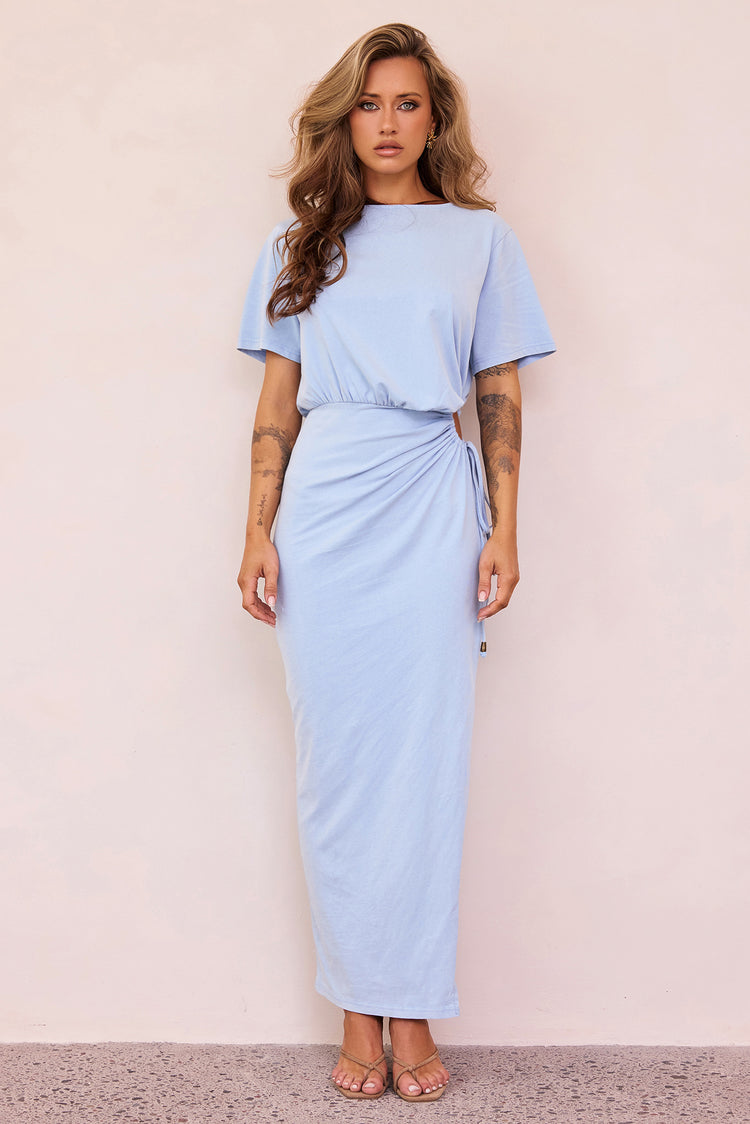 Slow Sundays Jersey Maxi Dress - Sky Blue