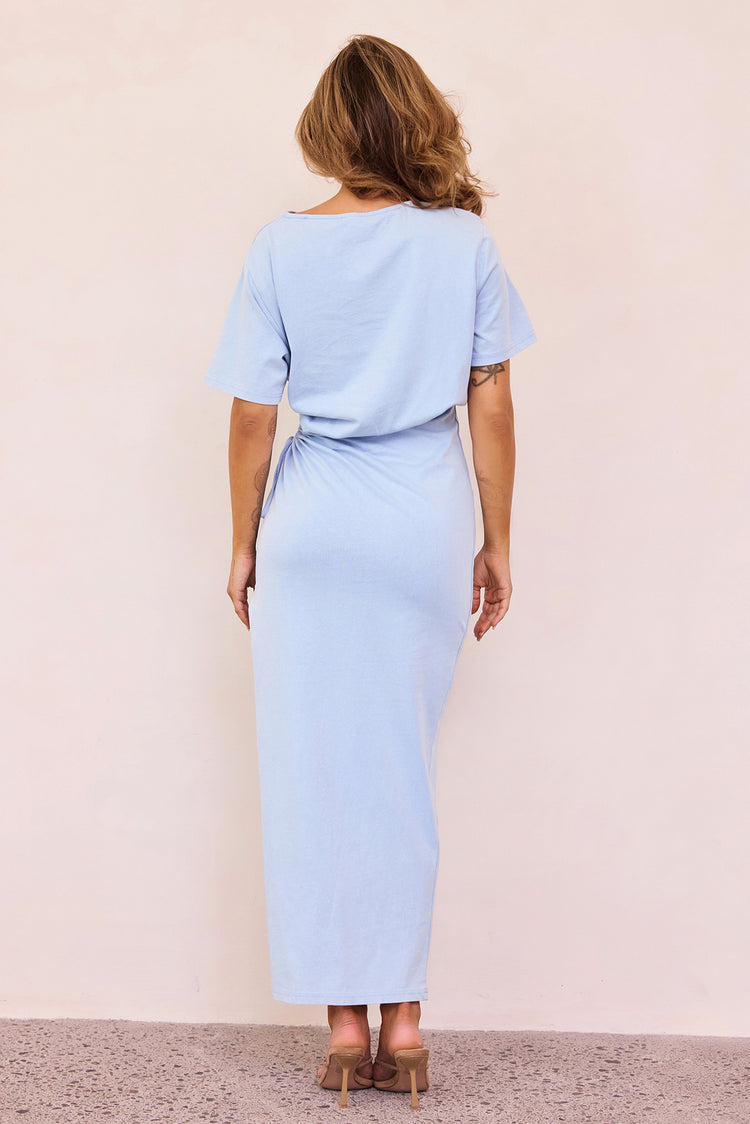 Slow Sundays Jersey Maxi Dress - Sky Blue