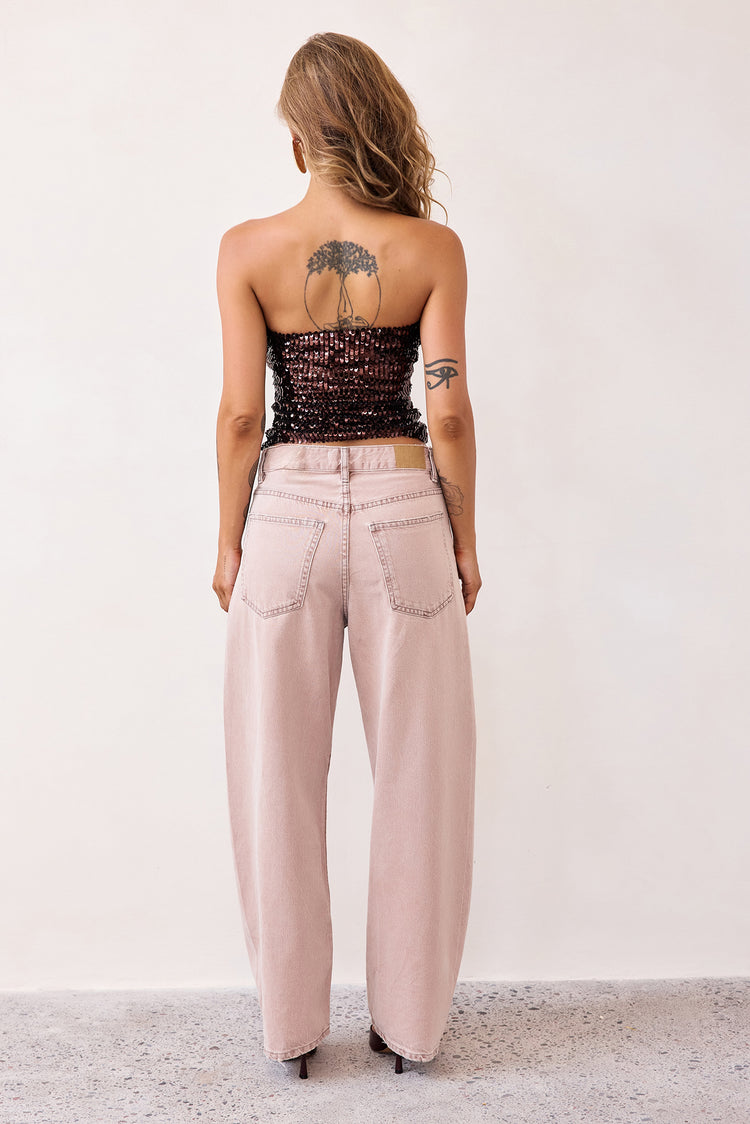 Midnight Pulse Sequin Top - Chocolate-TOPS