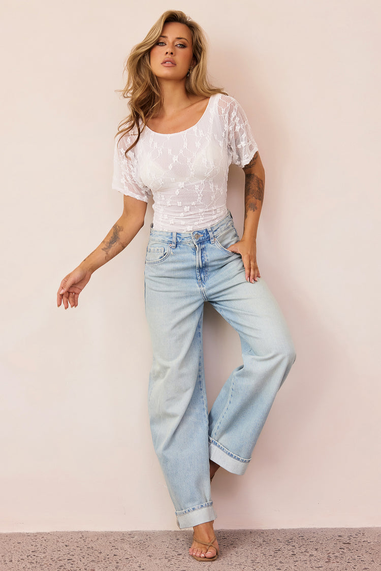 Dream Of Amelie Lace Top - White
