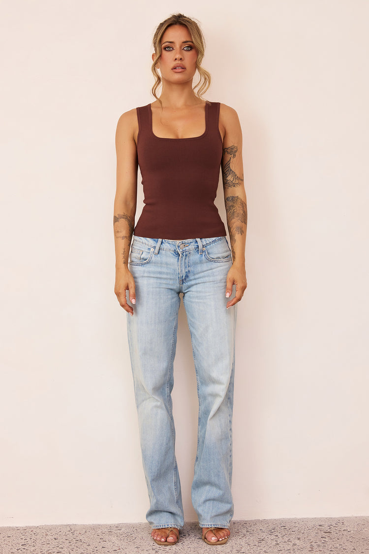 Arielle Sculpt Bandage Tank - Chocolate