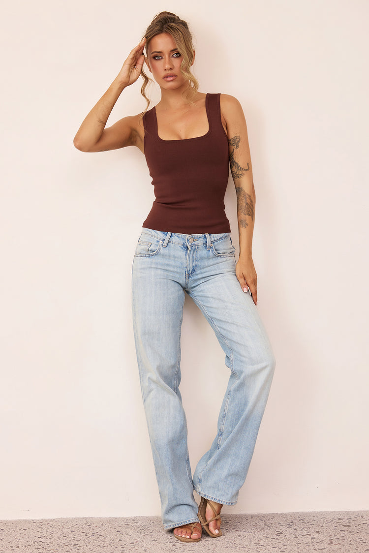 Arielle Sculpt Bandage Tank - Chocolate