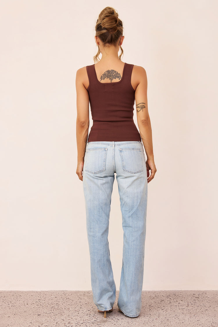 Arielle Sculpt Bandage Tank - Chocolate