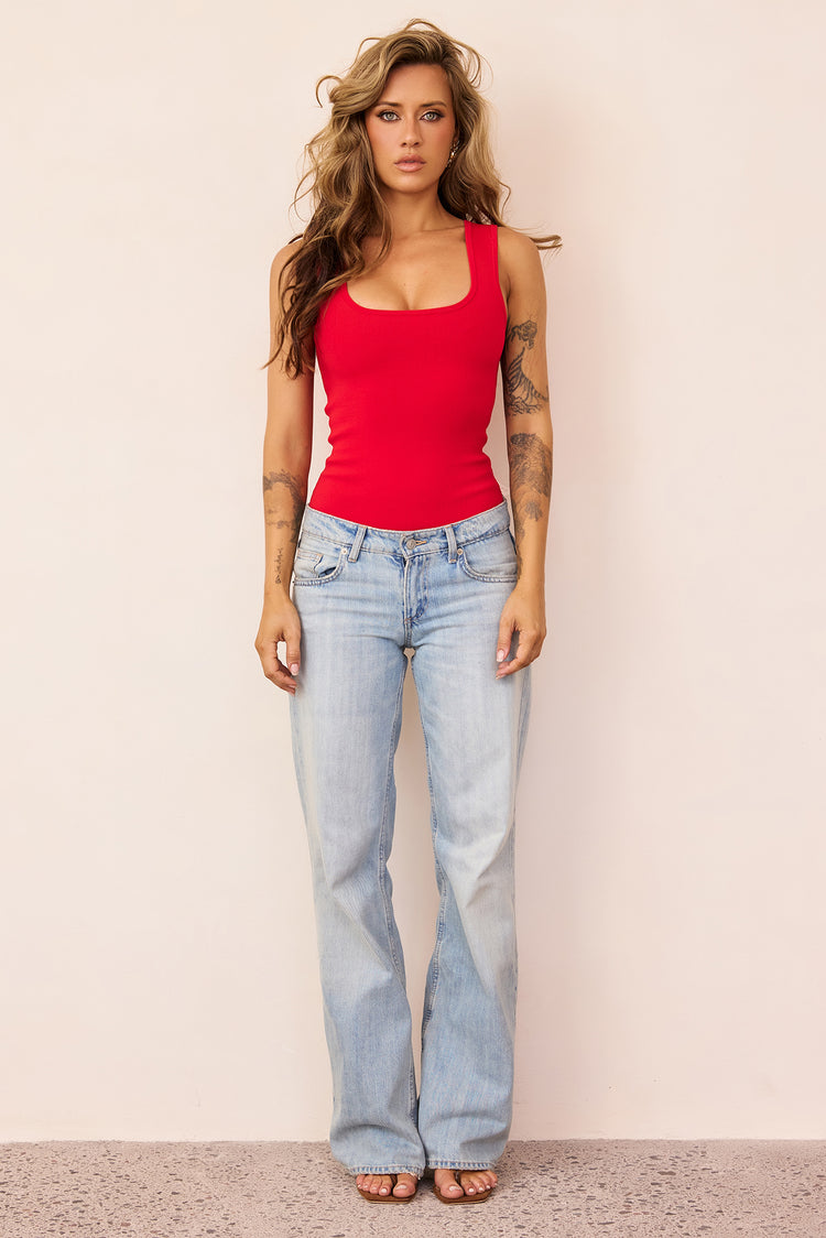 Arielle Sculpt Bandage Tank - Red