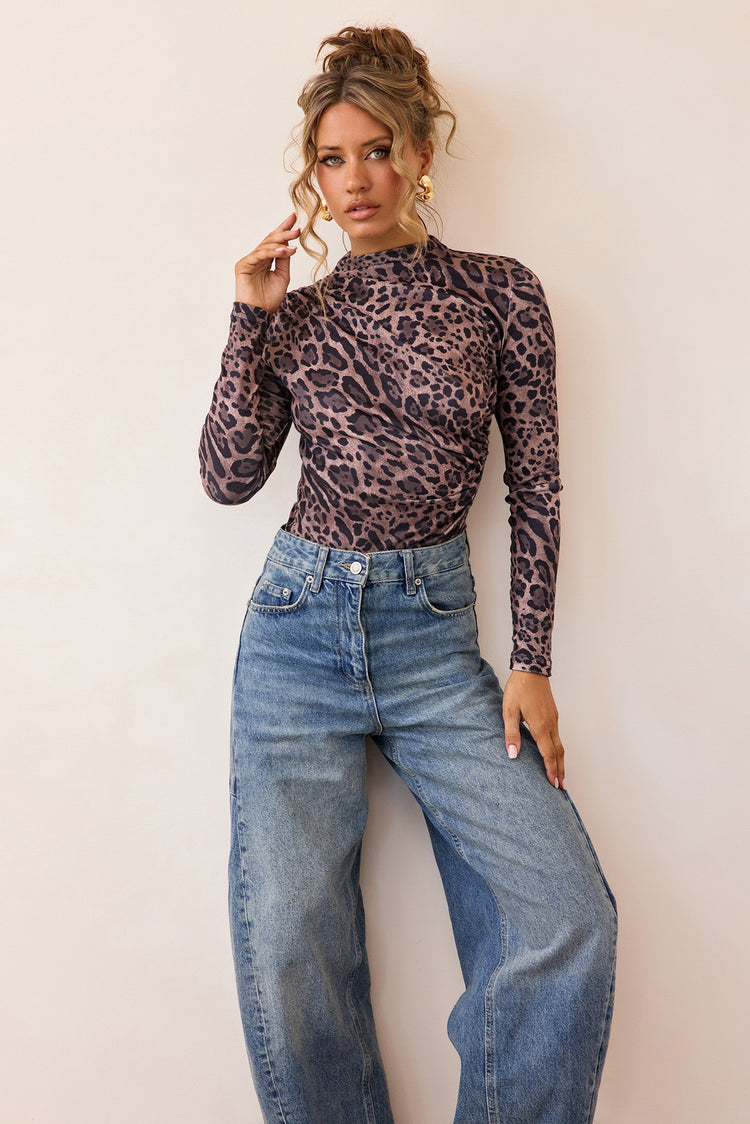 Untamed Muse Jersey Top - Leopard