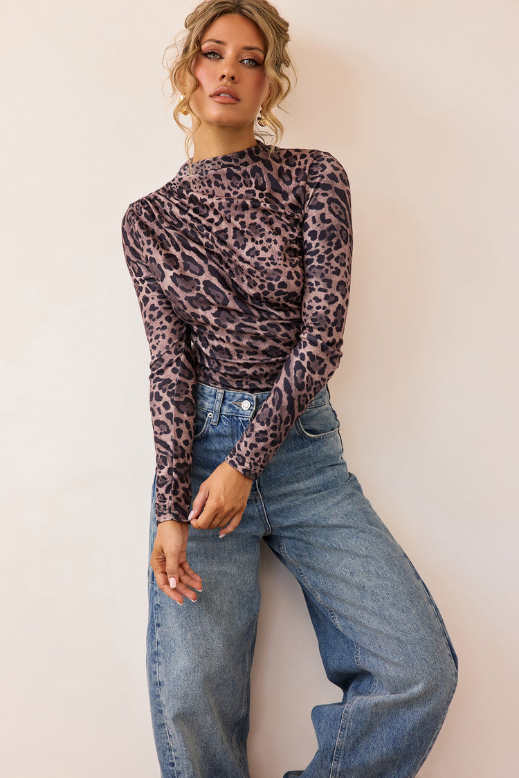 Untamed Muse Jersey Top - Leopard