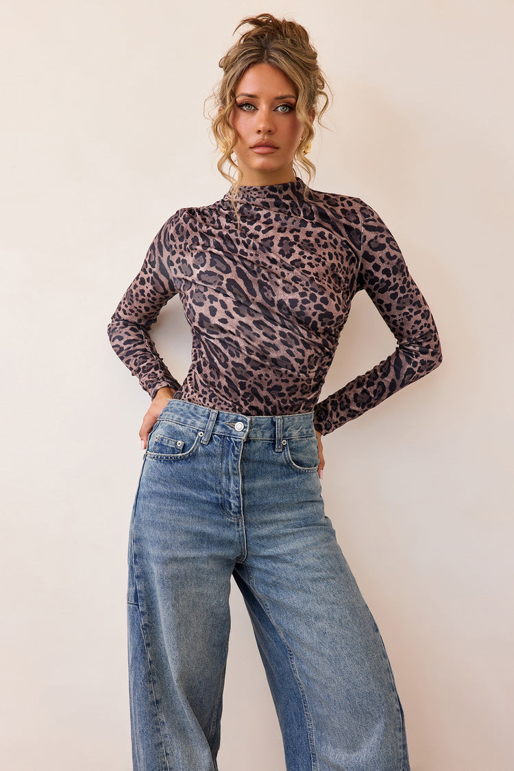 Untamed Muse Jersey Top - Leopard