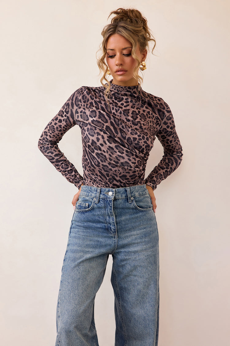 Untamed Muse Jersey Top - Leopard