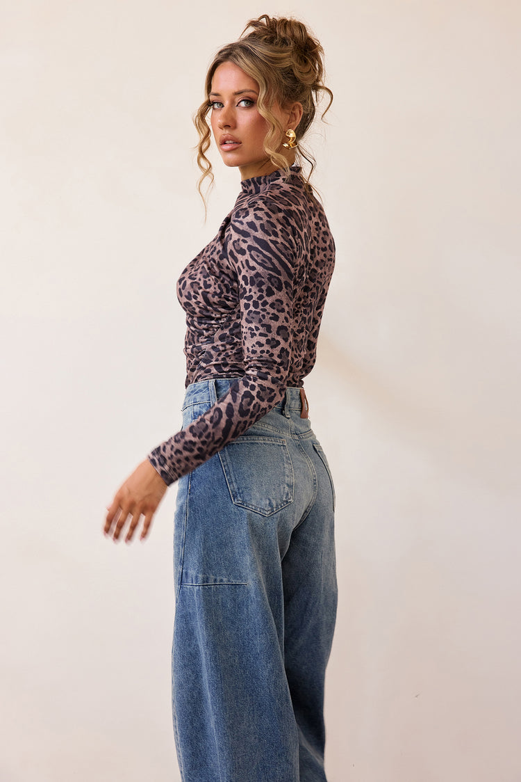 Untamed Muse Jersey Top - Leopard