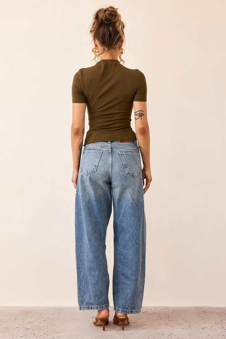 Contour Muse Jersey Top - Olive-TOPS