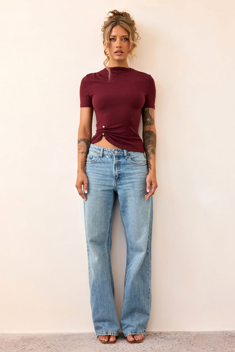 Contour Muse Jersey Top - Mulberry-TOPS