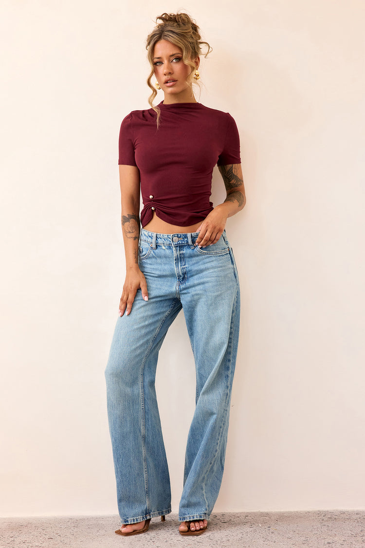 Contour Muse Jersey Top - Mulberry-TOPS