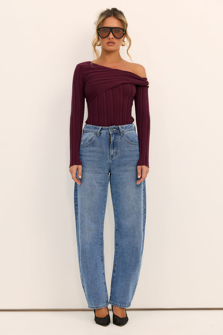 The Seraphina Knit Top - Plum