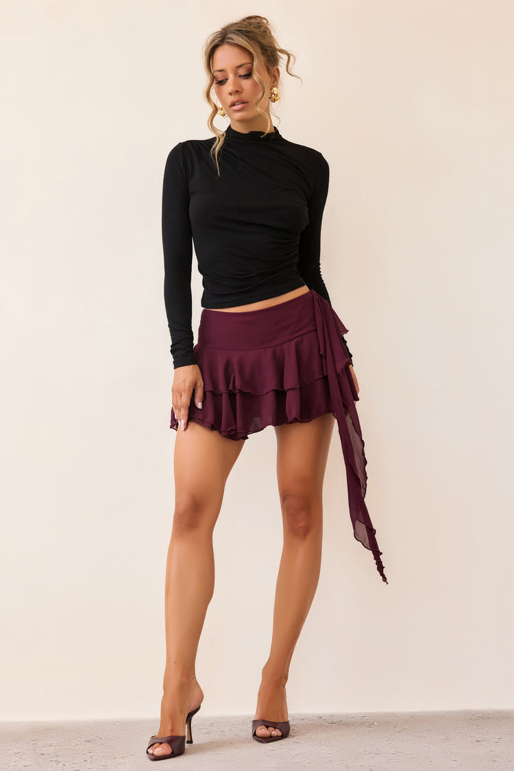 Contour Whisper Jersey Top - Black-TOPS