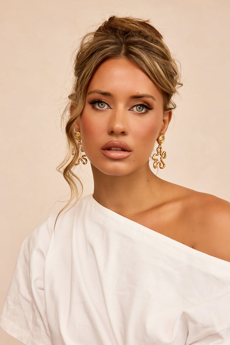 Molten Fleur Earrings - Gold-ACCESSORIES