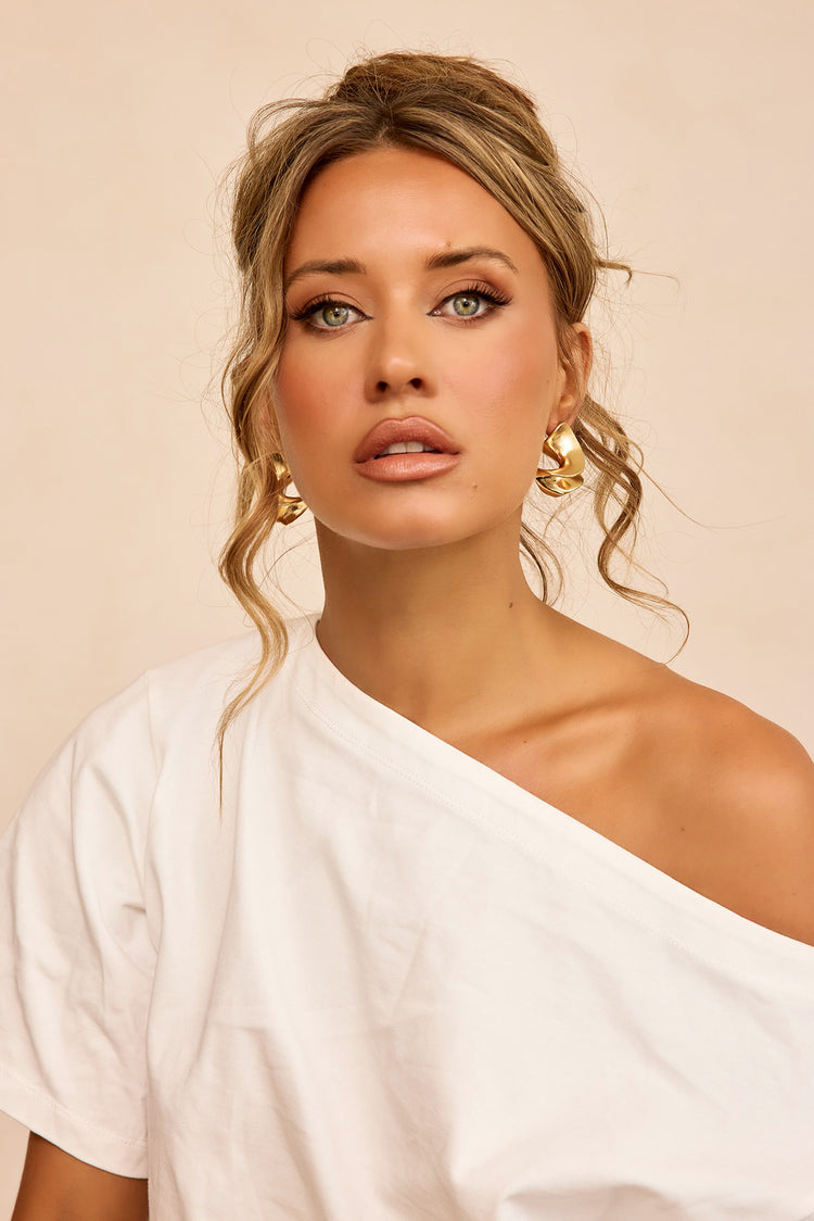Sculpt Form Earrings - Gold-ACCESSORIES
