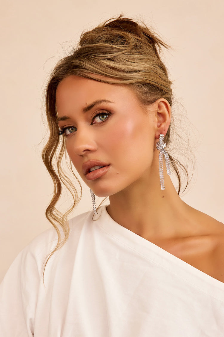 Twirl Midnight Drop Earrings - Clear-ACCESSORIES