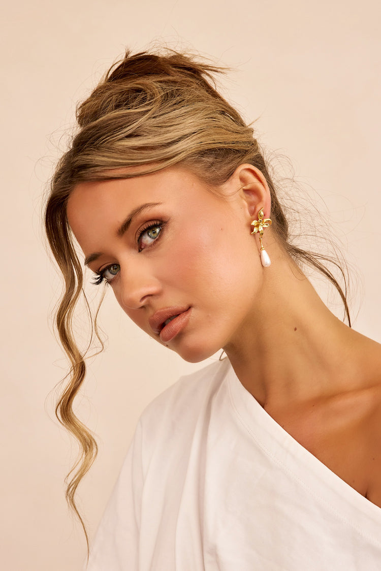 Petal Afterglow Earrings - Gold-ACCESSORIES