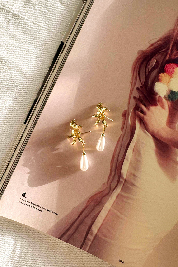 Petal Afterglow Earrings - Gold-ACCESSORIES