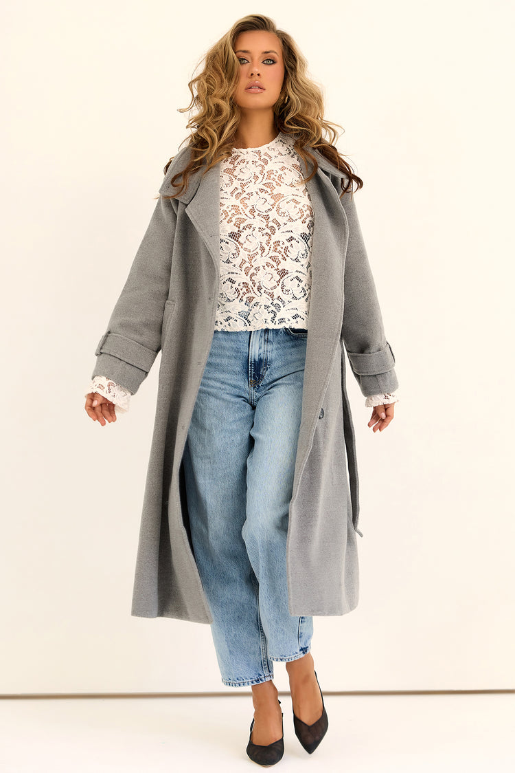 Woodland Affair Woven Coat - Grey