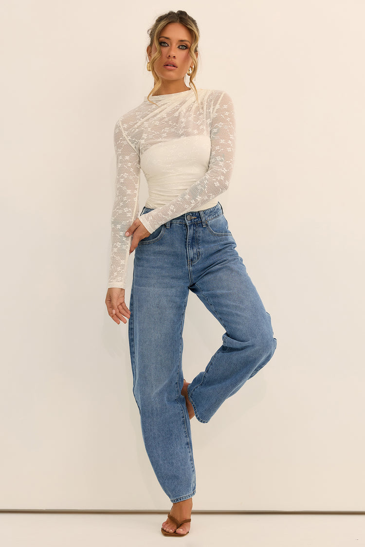 The Moonveil Lace Top - White