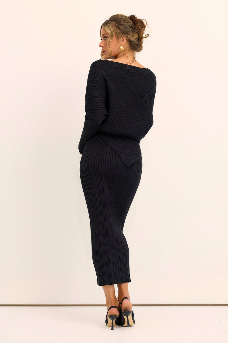 Weekend Daydream Knit Top - Black
