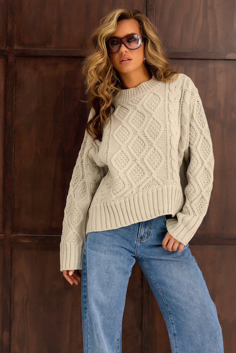 Cedar And Stone Knit Sweater - Grey