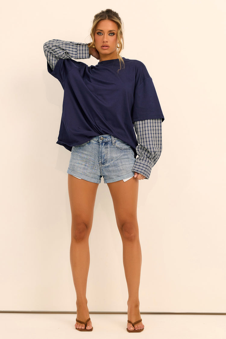 Off-Duty Muse Jersey Tee Shirt - Navy