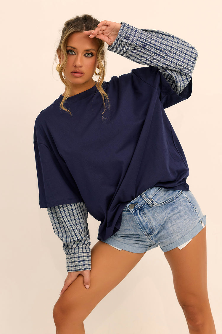 Off-Duty Muse Jersey Tee Shirt - Navy