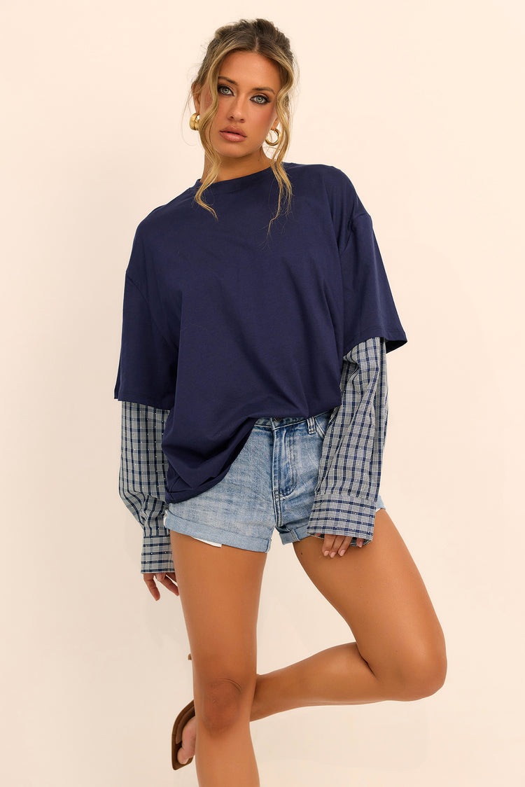 Off-Duty Muse Jersey Tee Shirt - Navy