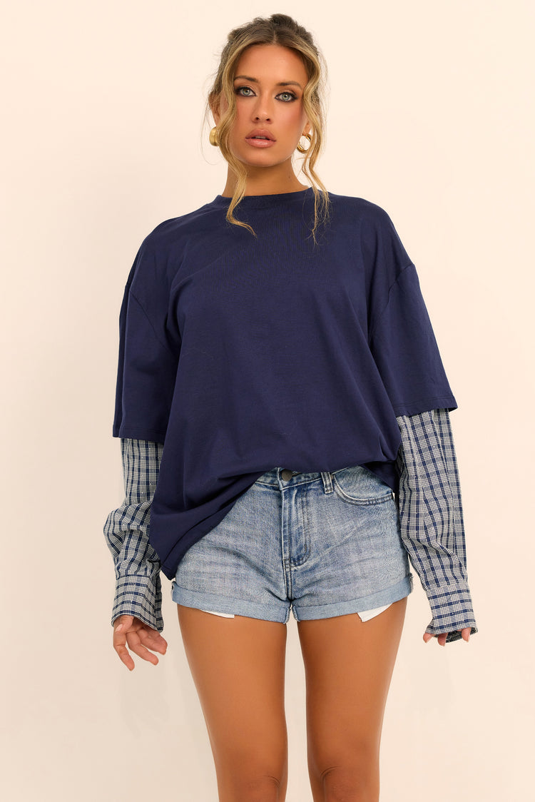 Off-Duty Muse Jersey Tee Shirt - Navy