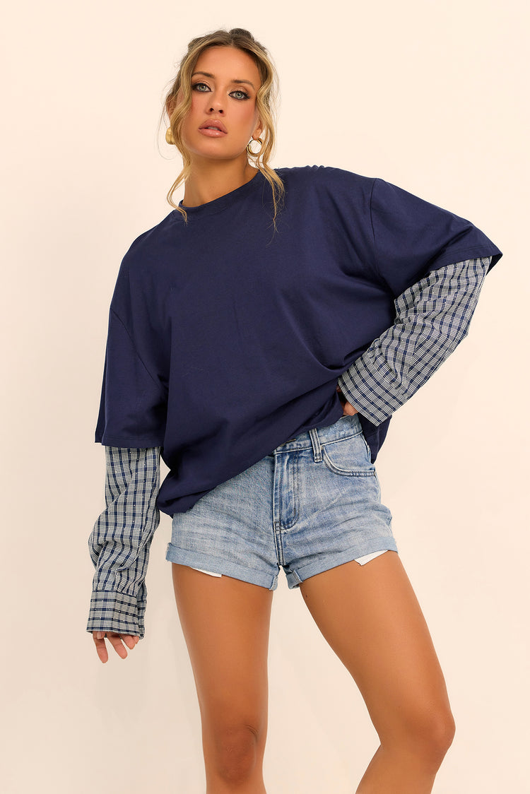 Off-Duty Muse Jersey Tee Shirt - Navy